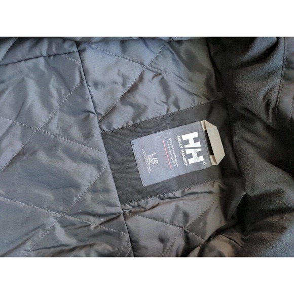 Helly Hensen Aden Long Insulated Hooded Rain Jacket Womens Large L Black - Picture 11 of 13